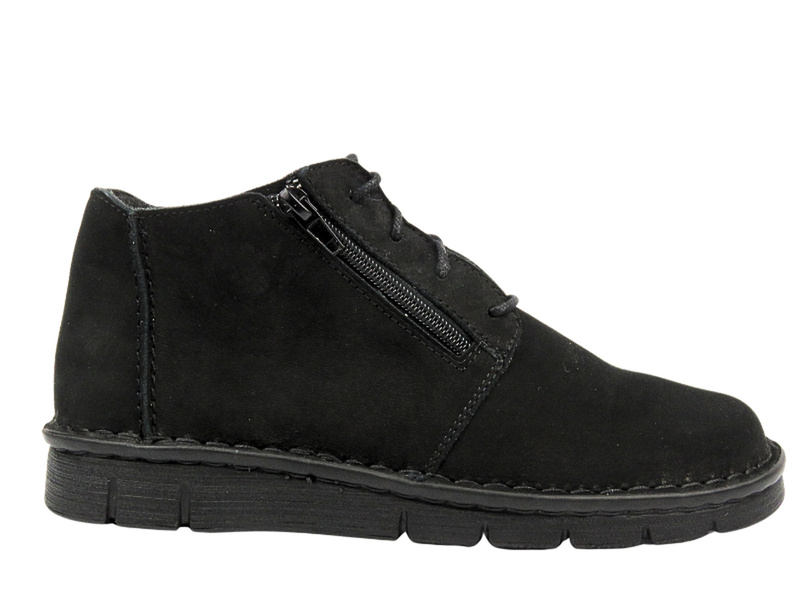 Wygodne botki damskie z miękkiej skóry - Nika Komfort 1388, czarne