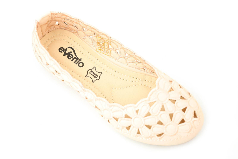 Balerinki dziecięce ażurowe - Evento 22DZ02-4871, różowe