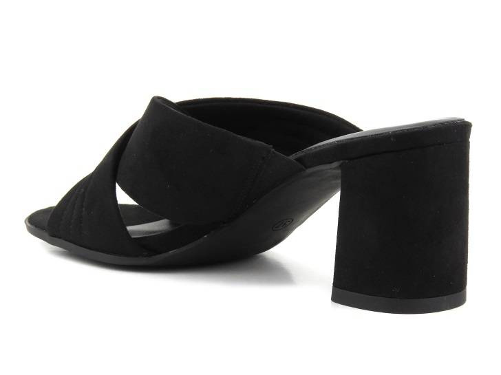 Klapki damskie na słupku - Marco Tozzi 27220, czarne