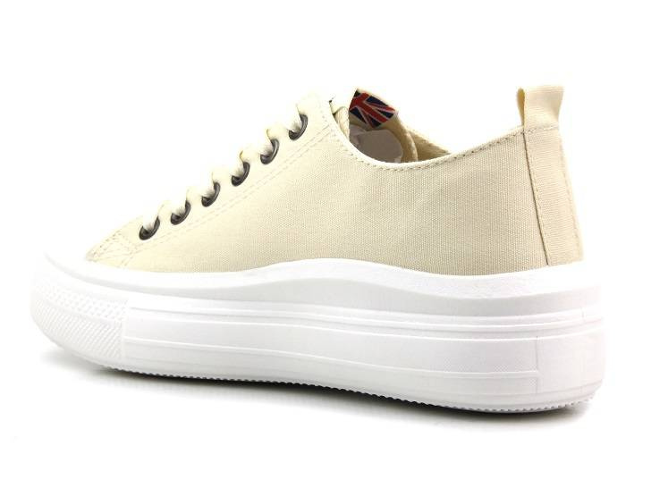 Trampki damskie na platformie - LEE COOPER LCW-23-44-1626L, beżowe