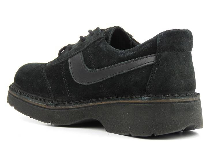 Półbuty męskie młodzieżowe ze skóry naturalnej - HELIOS 607, czarne