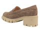 Półbuty, loafersy damskie Potocki 24-12401, khaki - wsuwane
