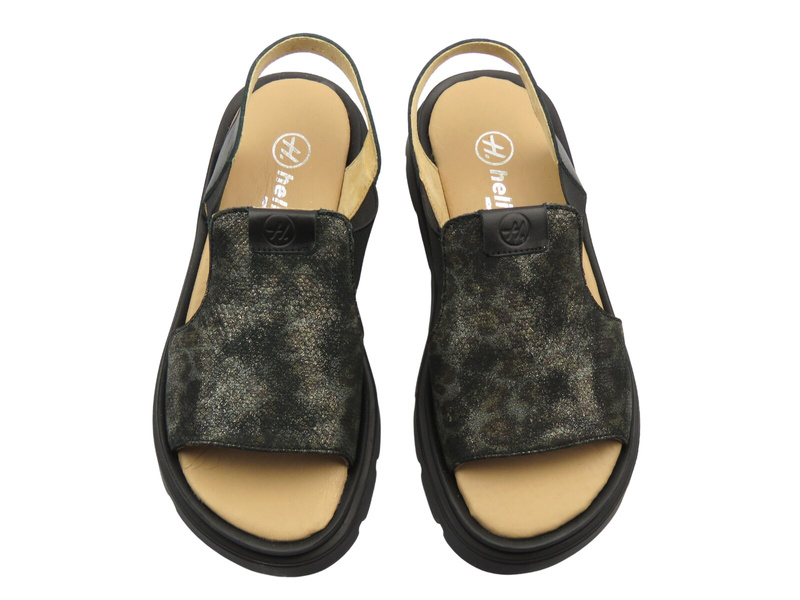 Sandały damskie skórzane czarne Helios Komfort 157