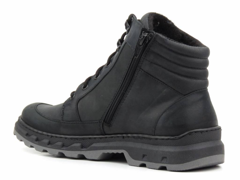 Trzewiki, trapery męskie ocieplane - WASAK 0220, czarne