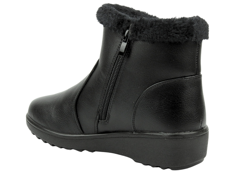 Ciepłe botki damskie - Unisoft 24BT02-7980, czarne
