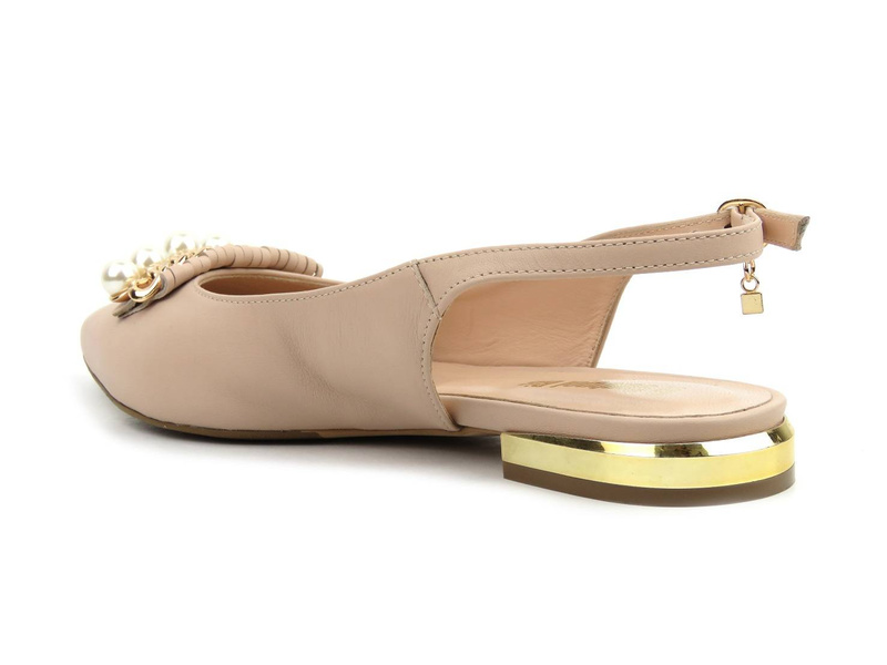 Eleganckie sandały damskie z noskiem w szpic - Conhpol Bis B-4544, beżowe