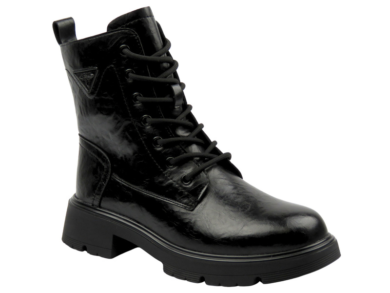 Ocieplane botki damskie - S. Barski MK52-019, czarne