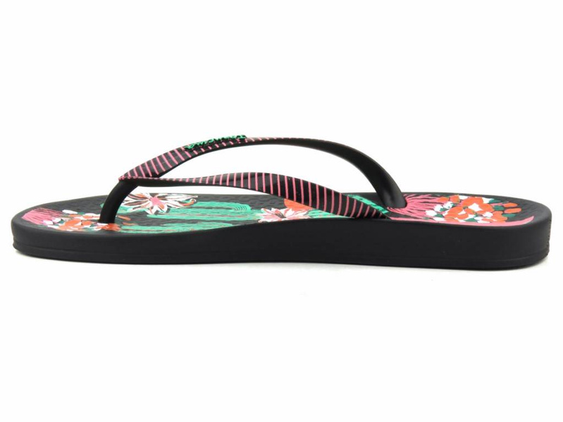 Japonki damskie plażowe, basenowe IPANEMA 83326, czarno-zielone