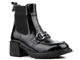 Lakierowane botki damskie na klocku - VENEZIA 13132401, czarne