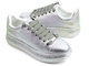 Sneakersy damskie pokryte cekinami - GOE JJ2N4048, srebrne