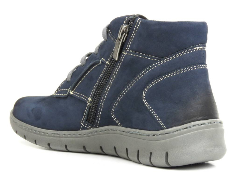 Botki damskie skórzane - Blu 1013, granatowe