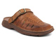 Skórzane klapki męskie ŁUKPOL 806/2, brązowe