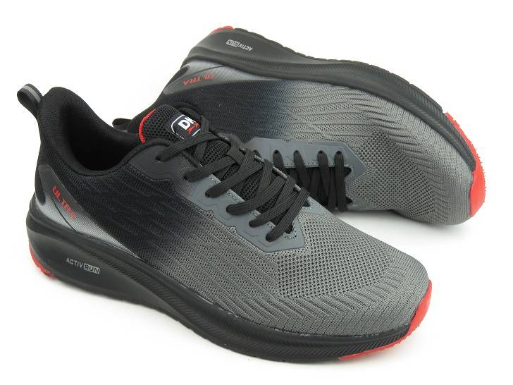 Lekkie sneakersy męskie, adidasy DK VB16772 , szaro-czarne