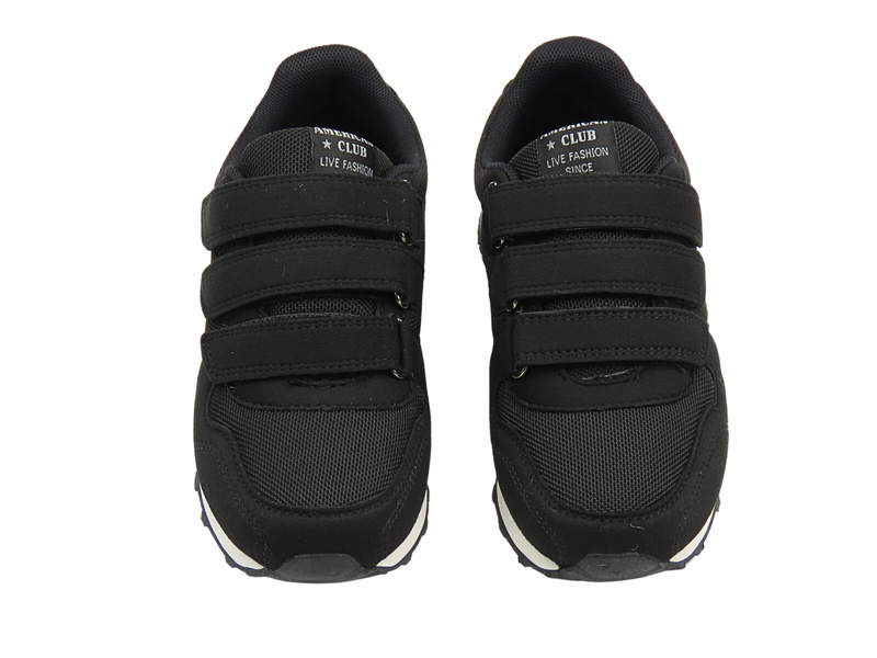 Buty, sneakersy sportowe chłopięce czarne AMERICAN CLUB WT 154/23