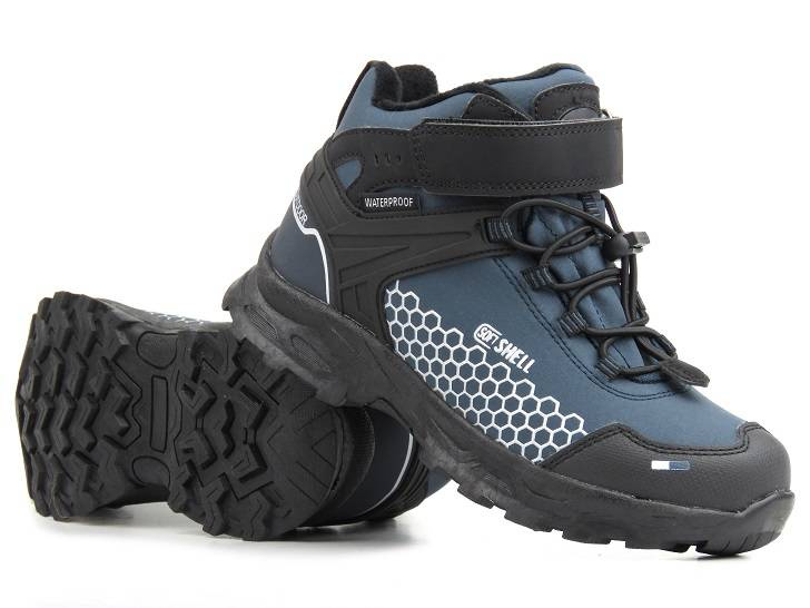 Śniegowce dziecięce z softshell i tripletex - AMERICAN CLUB HL 25/22, granatowe