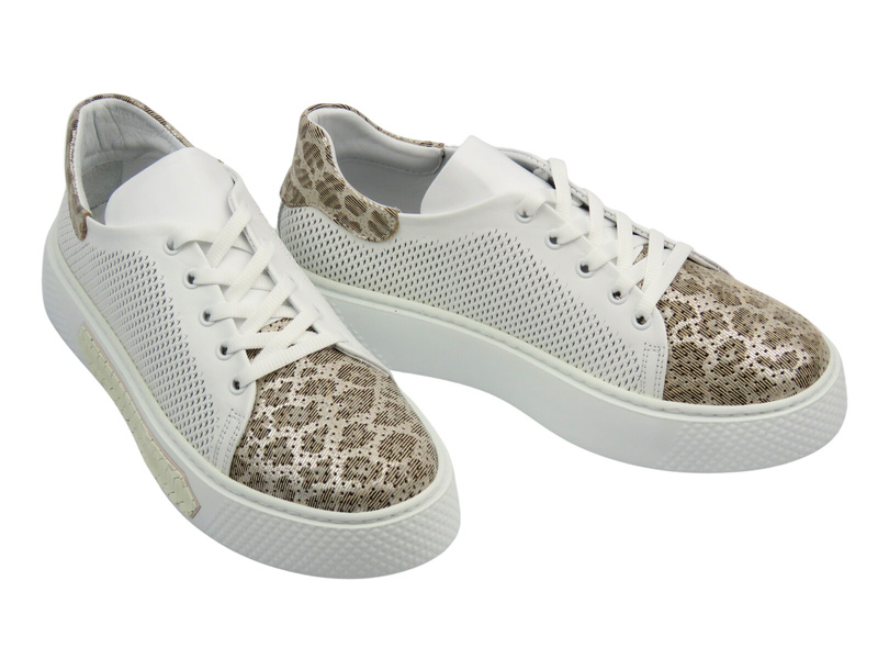 Buty sportowe damskie skórzane białe VENEZIA L079LEWTOSP033