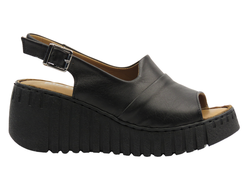 Sandały damskie na platformie z koturnem czarne Artiker 54C0791