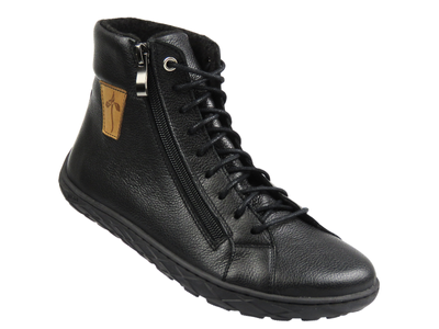 Barefoot skórzane minimalistyczne botki damskie czarne lico Nika Komfort  1443