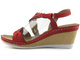 Sandały damskie na koturnie - HELIOS 268, czerwone