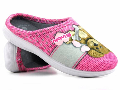 Kapcie damskie z pieskiem - INBLU CAMILLE, różowe