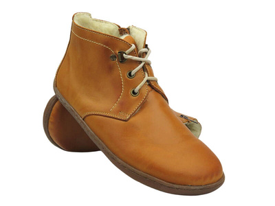 Barefoot botki minimalistyczne damskie jasnobrązowe Helios Komfort 501P