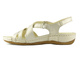 Lekkie sandały damskie z miękkiej skóry - HELIOS Komfort 252, złote
