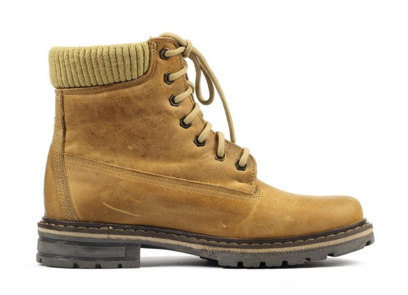 Skórzane trzewiki, trapery damskie z ociepleniem - Gezzini 630