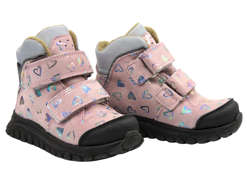 Botki dziecięce skórzane Jamet 2218, róż