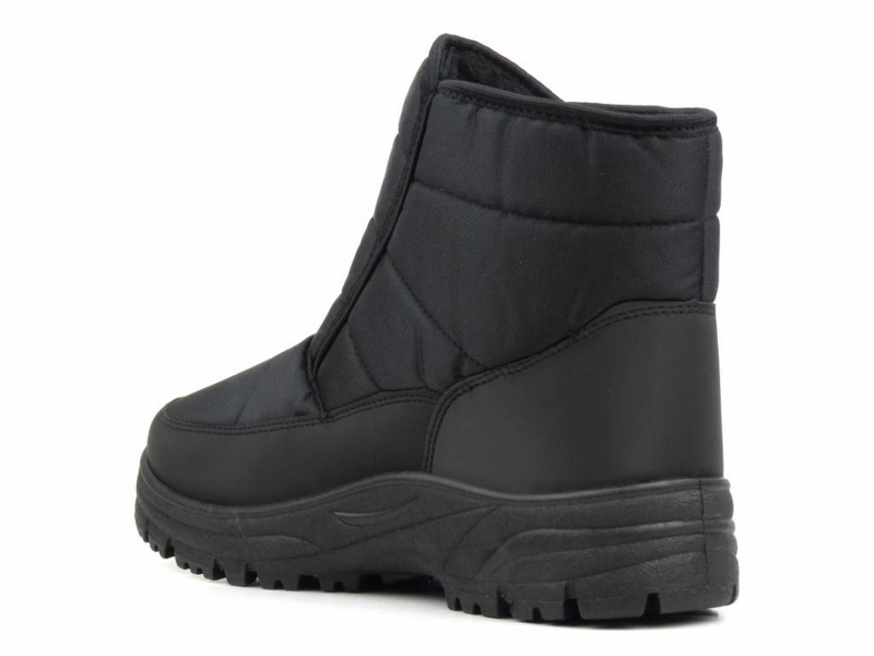 Ciepłe śniegowce męskie na rzepy - Wojtyłko 23208, czarne