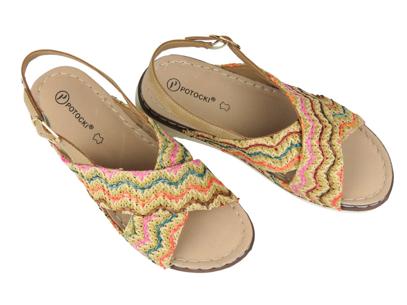 Wygodne sandały damskie Potocki 26-90374, multicolor – lekkie i stylowe na lato