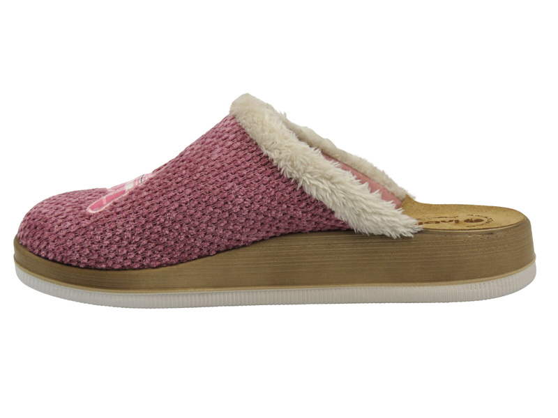 Miękkie kapcie damskie ze skórzaną wkładką różowe Inblu CT-42