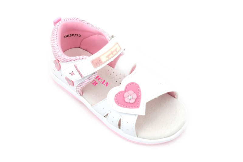 Sandały dziecięce dla dziewczynki - American Club DR 30/22, białe