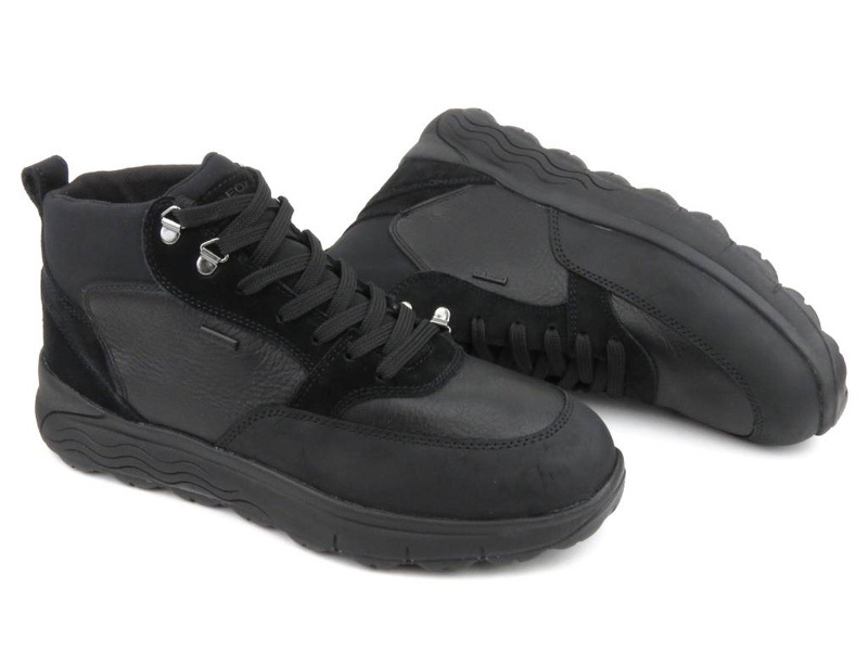 Eleganckie trzewiki męskie wysokiej jakości - GEOX U36FDA, czarne