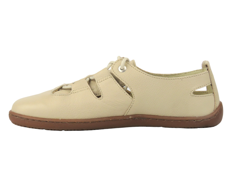 Barefoot skórzane półbuty damskie Helios Komfort 438B ecru