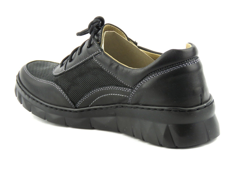 Lekkie i wygodne sneakersy damskie - Helios Komfort 360, czarne