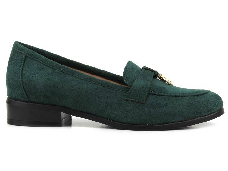 Półbuty, loafersy damskie Potocki 23-12097, zielone