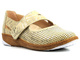 Wygodne półbuty damskie z ażurową cholewką - AXEL Active 1910, beżowo-złote