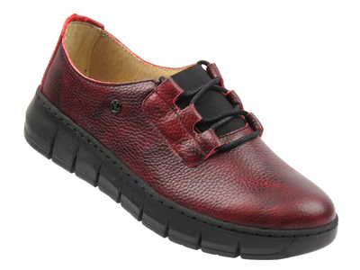 Wygodne damskie skórzane półbuty – HELIOS Komfort 434 bordowe