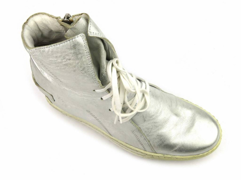 Sneakersy, botki damskie na ukrytym koturnie - Eksbut 3975, srebrne