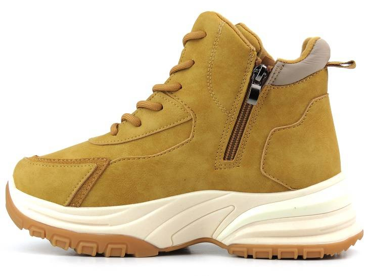 Trapery, śniegowce damskie na platformie - LEE COOPER LCJ-22-44-1354L, jasnobrązowe