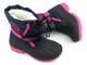 Śniegowce dziecięce ocieplane futerkiem - LEE COOPER LCJ-21-44-0522K, czarno-różowe