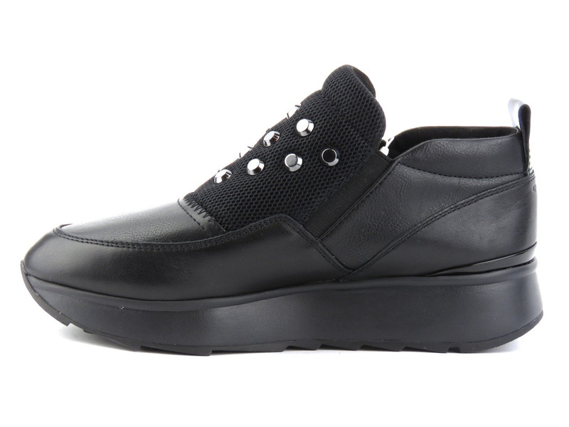 Sneakersy damskie ze srebrnymi ozdobami - Geox D745TA, czarne
