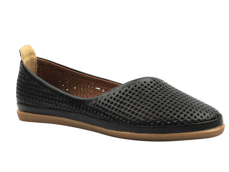 Skórzane półbuty damskie polskiej marki czarne Nika Komfort H-478