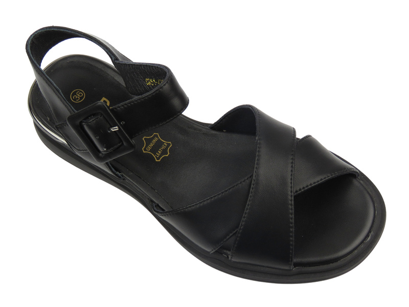 Sandały damskie na platformie - S. Barski CR51-473, czarne