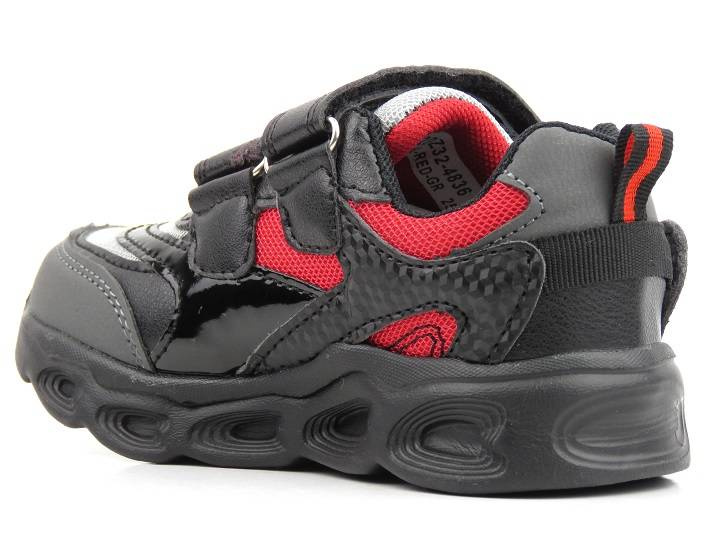 Buty dziecięce sportowe ze świecącą podeszwą - N.E.W.S 22DZ32-4836, czarne