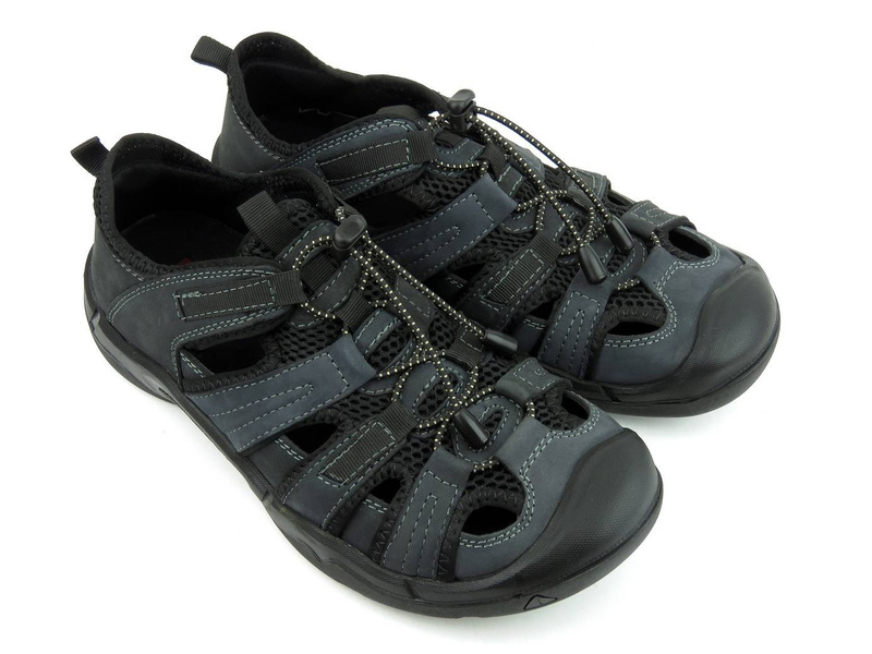 Przewiewne półbuty męskie codzienne - AMERICAN CLUB CY11/21, ciemnoszare