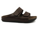 Skórzane klapki męskie na rzepy ciemnobrązowe INBLU FM-1U