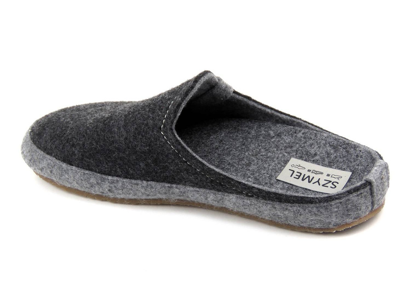 Filcowe kapcie męskie na jesień i zimę - SZYMEL 7500, grafitowe