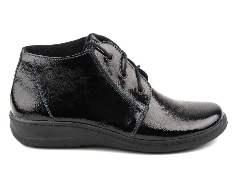 Lakierowane botki damskie HELIOS Komfort 618, czarne 2