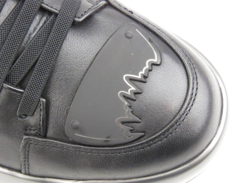 Skórzane sneakersy męskie za kostkę - JOHN DOUBARE R6576, czarne